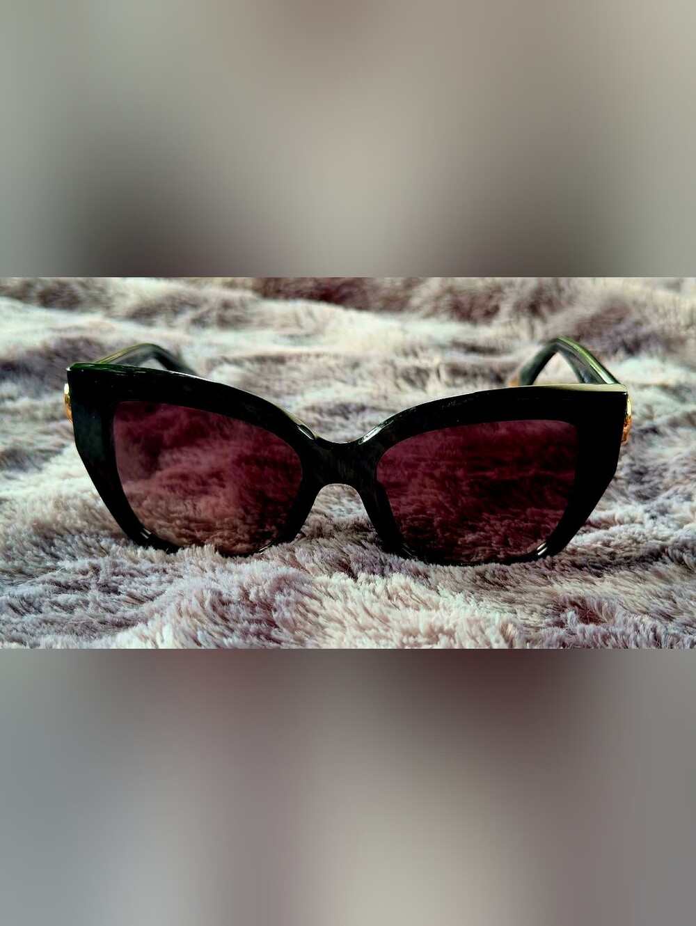Furla Butterfly Sunglasses Smoke Gradient Lenses Shiny Black Mother of Pearl NEW - Picture 2 of 7